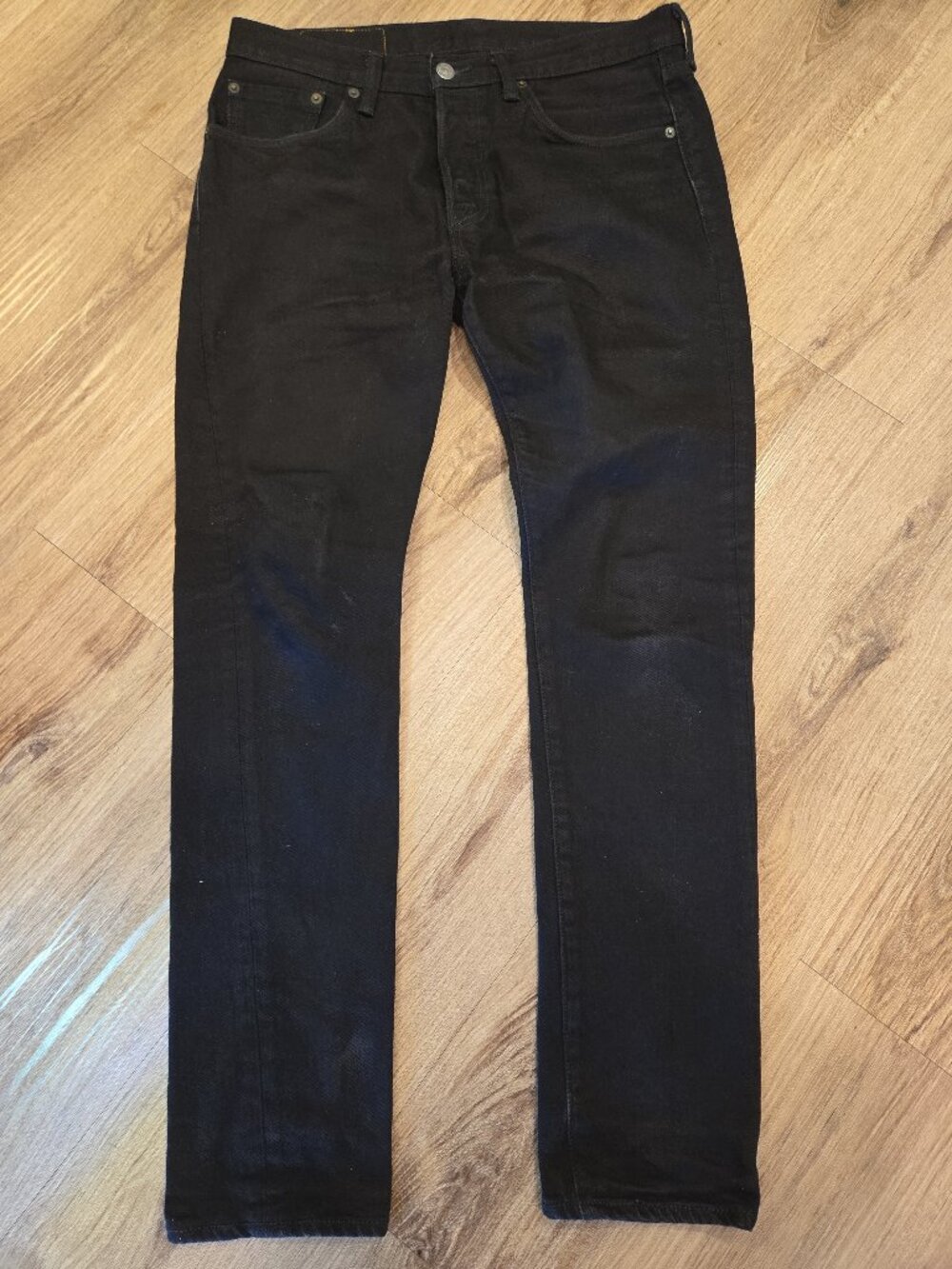 Levi's 501 Mens Skinny Leg Black Button Fly Jeans 32x32